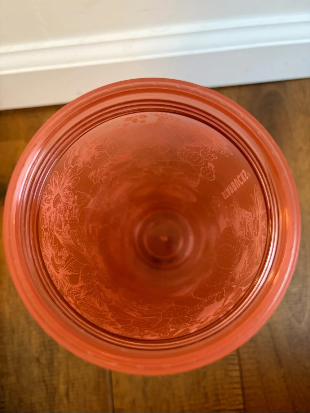 Starbucks 2018 Coral Pink Cactus Floral 24oz Venti Cold Tumbler Matte With Straw